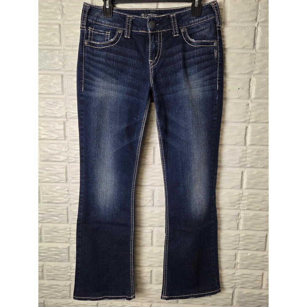 Suki Silver Jeans Co Fluid Denim jeans Women's size 30 Mid Slim Boot Stretch